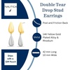 image:imageNautica Double Teardrop Dangle Earrings for Women Rhodium amp 14K Yellow Gold Plated Alloy