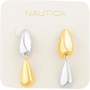 image:imageNautica Double Teardrop Dangle Earrings for Women Rhodium amp 14K Yellow Gold Plated Alloy