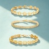 image:imageNautica Fancy Link Rhinestone Bracelet Set for Women 14K Yellow Gold Plated Alloy