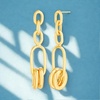 image:imageNautica Link Chain Dangle Earrings for Women 14K Yellow Gold Plated Alloy