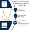 image:imageNautica Link Chain Necklace Earring Bracelet Set for Women 14K Yellow Gold Plated Alloy