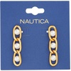 image:imageNautica Link Chain Simulated Pearl Dangle Earrings for Women 14K Yellow Gold Plated Alloy