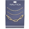 image:imageNautica Mirror Box Paper Clip Chain Necklace Set for Women 14K Yellow Gold Plated Alloy 1626 Inches