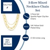 image:imageNautica Mirror Box Paper Clip Chain Necklace Set for Women 14K Yellow Gold Plated Alloy 1626 Inches