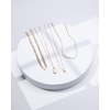 image:imageNautica Simulated Pearl Rhinestone Dog Tag Necklace Set for Women 14K Yellow Gold Plated Alloy 17  23 Inches