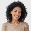 image:imageNautica Simulated Pearl Rhinestone Dog Tag Necklace Set for Women 14K Yellow Gold Plated Alloy 17  23 Inches