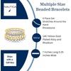 image:imageNautica Stretch Bead Stacking Bracelet Set for Women Rhodium amp 14K Yellow Gold Plated Alloy