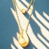 image:imageNautica Two Row Teardrop Necklace Set for Women 14K Yellow Gold Plated Alloy 1622 Inches