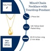 image:imageNautica Two Row Teardrop Necklace Set for Women 14K Yellow Gold Plated Alloy 1622 Inches