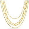 image:imageNautica Mirror Box Paper Clip Chain Necklace Set for Women 14K Yellow Gold Plated Alloy 1626 Inches