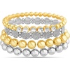 image:imageNautica Stretch Bead Stacking Bracelet Set for Women Rhodium amp 14K Yellow Gold Plated Alloy