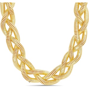 image:imageNautica Braided Snake Chain Necklace for Women 14K Yellow Gold Plated Alloy 18 Inches
