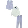 image:imageNautica Boys 4piece Formal Suit Set with Vest Pants Collared Dress Shirt and TieBlue Linen