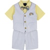 image:imageNautica Baby Boys 4piece Suit Set with Dress Shirt Vest Pants and TieBlue Seersucker