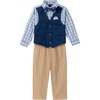 image:imageNautica Baby Boys 4piece Suit Set with Dress Shirt Vest Pants and TieFlag Blue