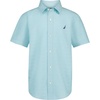 image:imageNautica Boys Short Sleeve Woven ButtonDown Shirt Light Weight amp BreathableDobby Antigua Surf
