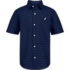 image:imageNautica Boys Short Sleeve Woven ButtonDown Shirt Light Weight amp BreathableDobby Medieval Blue