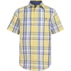image:imageNautica Boys Short Sleeve Woven ButtonDown Shirt Light Weight amp BreathableYellow Fin Plaid