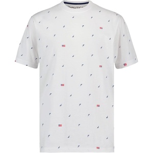 image:imageNautica Boys Short Sleeve Fashion Crew Neck TShirt Soft Comfortable Relaxed FitAmericana Aop Bright White