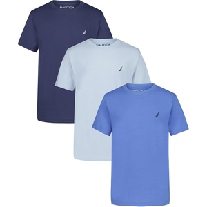 image:imageNautica Boys Short Sleeve Solid Crew Neck TShirt Multipack Soft Comfortable Relaxed FitGranadaSkywayIndigo