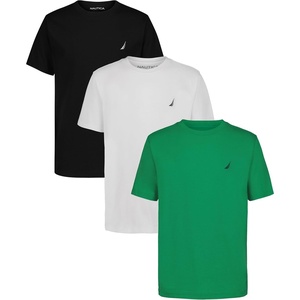 image:imageNautica Boys Short Sleeve Solid Crew Neck TShirt Multipack Soft Comfortable Relaxed FitJelly BeanWhiteBlack