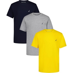 image:imageNautica Boys Short Sleeve Solid Crew Neck TShirt Multipack Soft Comfortable Relaxed FitLemonGreySport Navy