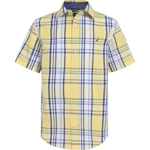 image:imageNautica Boys Short Sleeve Woven ButtonDown Shirt Light Weight amp BreathableYellow Fin Plaid
