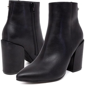 image:imageNautica Womens Heeled Ankle Bootie with Pointed Toe Block Heel and Side Zipper for Winter  YevaBlack
