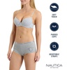 image:imageNautica Womens 3Pack Bras Cotton Blend Light Lift Everyday TShirt Bra SetMd Heather GreyLight MochaWhite