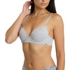 image:imageNautica Womens 3Pack Bras Cotton Blend Light Lift Everyday TShirt Bra SetMoon RayMd Heather GreyChainmetal