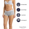 image:imageNautica Womens Cotton Boyshort Underwear Set 5PackMd Heather GreyNocturnal NavyPeach WhipEndless DuskNt Floral Logo