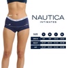 image:imageNautica Womens Cotton Boyshort Underwear Set 5PackNavy SeaStarlit GreyMd Heather GreyDeep PomegranateBrushed Floral