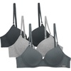 image:imageNautica Womens 3Pack Bras Cotton Blend Light Lift Everyday TShirt Bra SetMoon RayMd Heather GreyChainmetal