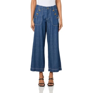 image:imageNautica Womens Button Pocket Wide Leg Sailor JeansIndigo Wash