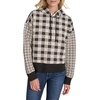 image:imageNautica Womens Long Sleeve Plaid Quilted HoodieBlackWhite Swan