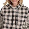 image:imageNautica Womens Long Sleeve Plaid Quilted HoodieBlackWhite Swan