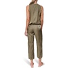 image:imageNautica Womens Short Sleeve Linen Blend Button Up Collared Camp ShirtBurnt Olive