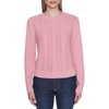 image:imageNautica Womens Long Sleeve Cable Crewneck SweaterBridal Rose