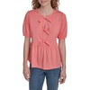 image:imageNautica Womens Short Sleeve Peplum Solid Bow Detail TopBloom