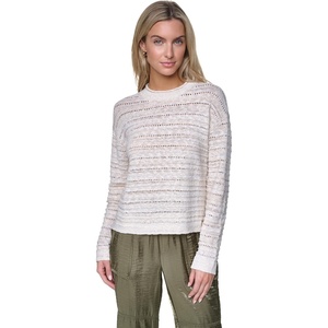image:imageNautica Womens Long Sleeve Cable VNeck SweaterWhite Swan Multi