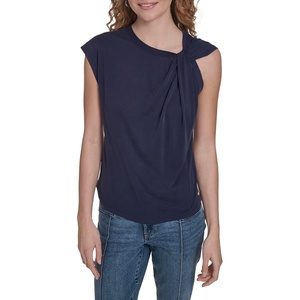 image:imageNautica Womens Sleeveless Twist Tie Soft Solid TopNight Sky