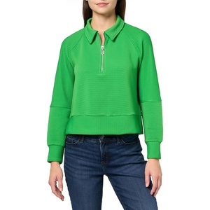 image:imageNautica Womens Zipper Collared Ribbed Pullover SweatshirtNew Leaf