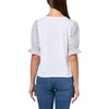 image:imageNautica Womens Knit Short Sleeve Puff Sleeve Mixed Media Knit TopBright White