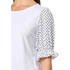 image:imageNautica Womens Knit Short Sleeve Puff Sleeve Mixed Media Knit TopBright White