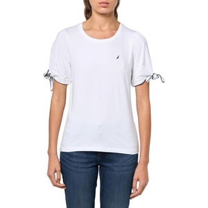 image:imageNautica Womens Short Sleeve Cotton Solid TShirtBright White