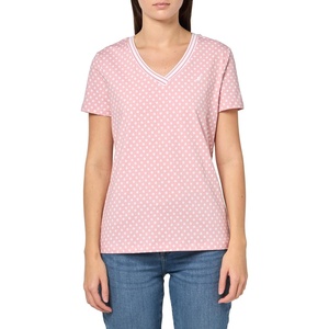 image:imageNautica Womens Solid VNeck Short Sleeve TShirtBridal Rose Bright White