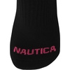 image:imageNautica Womens Quarter Socks  6 Pack Cushioned Athletic Performance Breathable Mesh Womens Ankle Socks Sizes 410All Black
