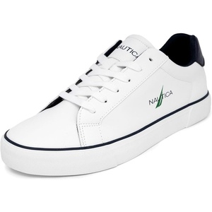 image:imageNautica Mens Casual Shoe Classic LaceUp Low Top Loafer Fashion Sneaker  in Medium amp Wide Width SizesWhite Greenmyton