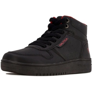 image:imageNAUTICA Kids Boys and Girls High Top Shoe Casual Fashion Basketball Boot Sneakers Big KidLittle Kid Sizes  HorizonBlack Mono