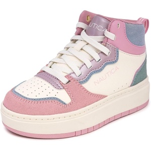 image:imageNAUTICA Kids Boys and Girls High Top Shoe Casual Fashion Basketball Boot Sneakers Big KidLittle Kid Sizes  HorizonPink Pastel Platform